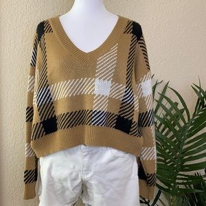 Plaid Cropped Sweater